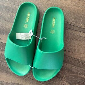 Green Slip-on Sandals